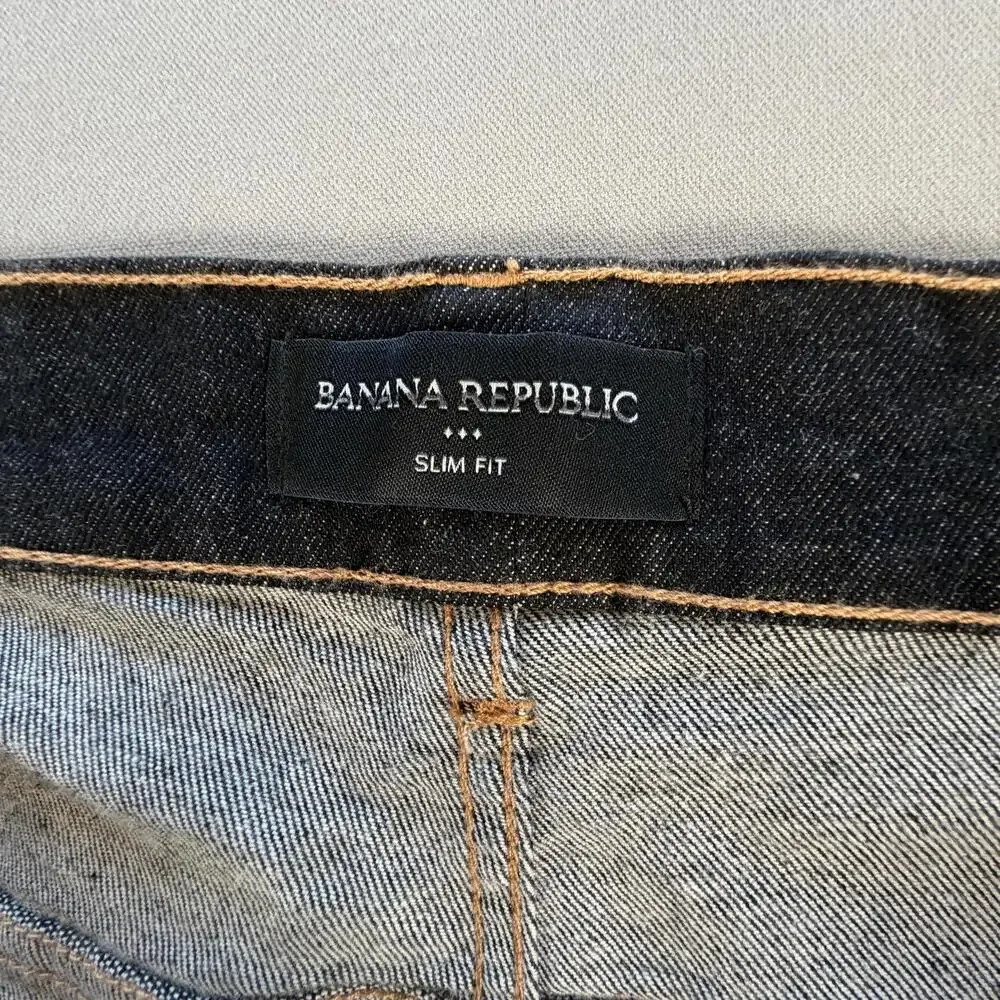 Banana Republic Jeans Mens 50x34 Blue Slim Straight Stretch Denim Dark Wash